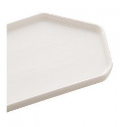 Petisqueira 35x16x2cm Porcelana Branco Matt Com Cabo De Bambu